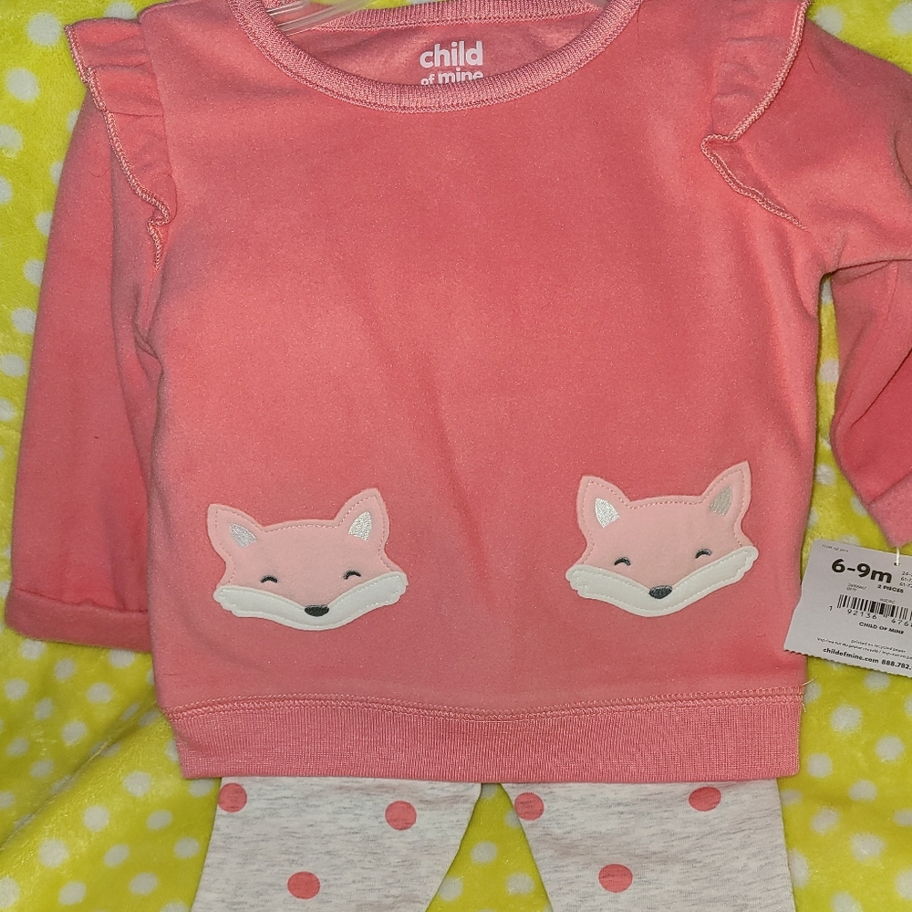 Carter's 2pc Set 6-9 Months Foxes NWT